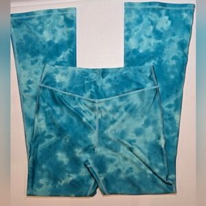 Xersion Girls XL Teal Blue Tie-Dye Wide Leggings